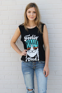 "Feelin' Willie Good" Graphic Tank (Black)