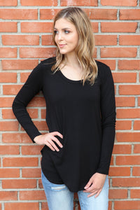 "Your Basic Instinct" Knit Top (Black) - Scoop