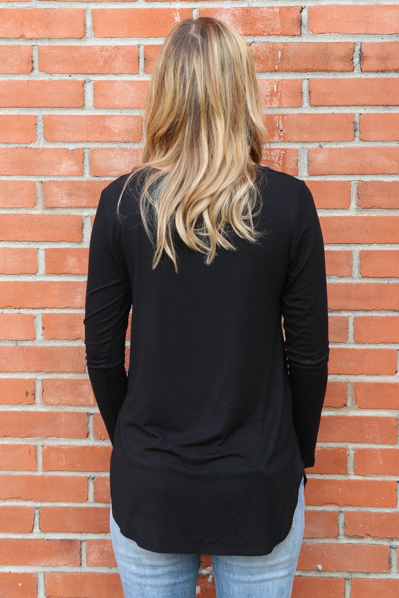 "Your Basic Instinct" Knit Top (Black) - Scoop