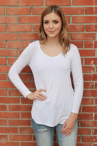 "Your Basic Instinct" Knit Top (White) - Scoop