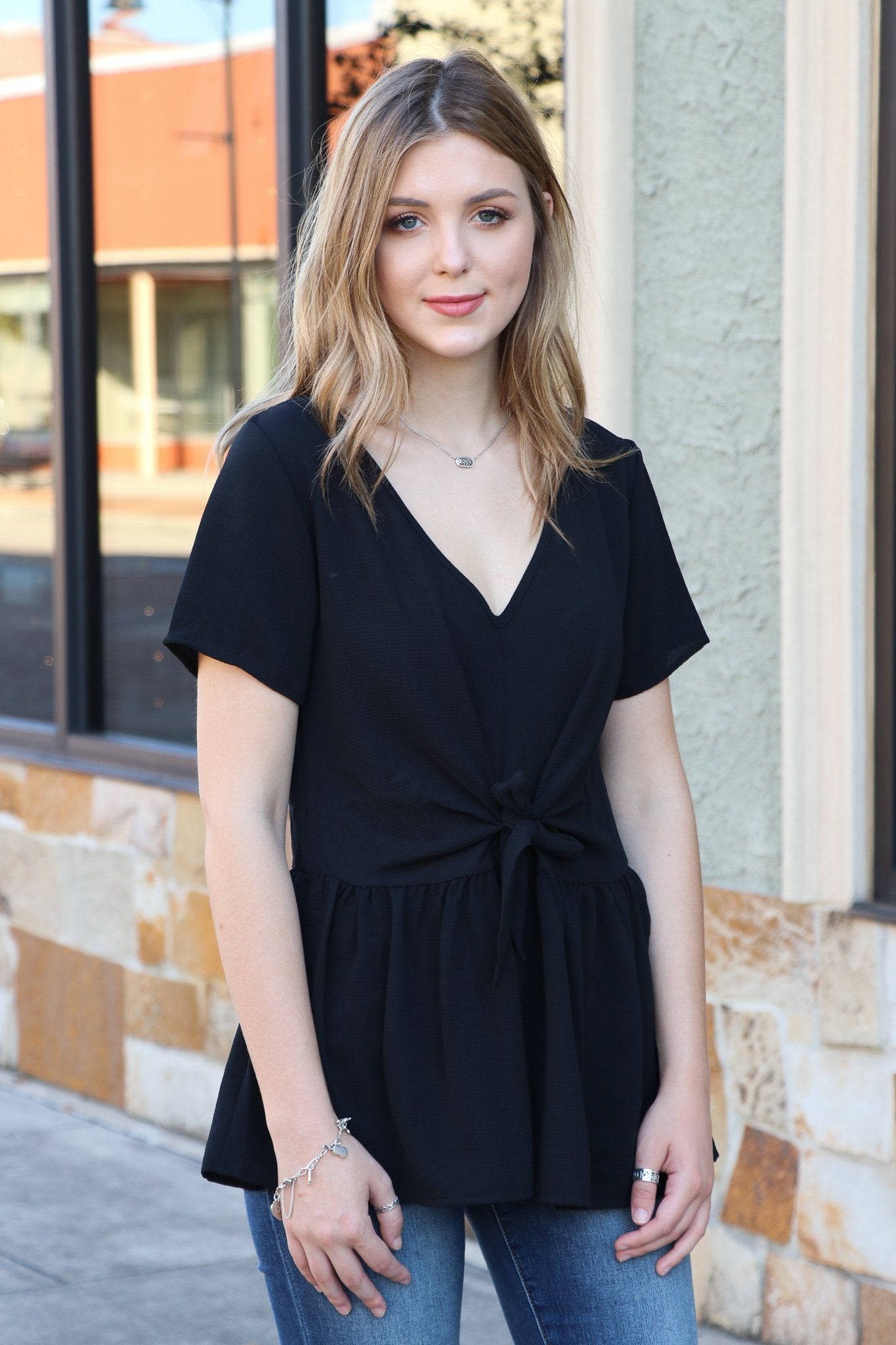 "Desk To Dawn" Peplum Top