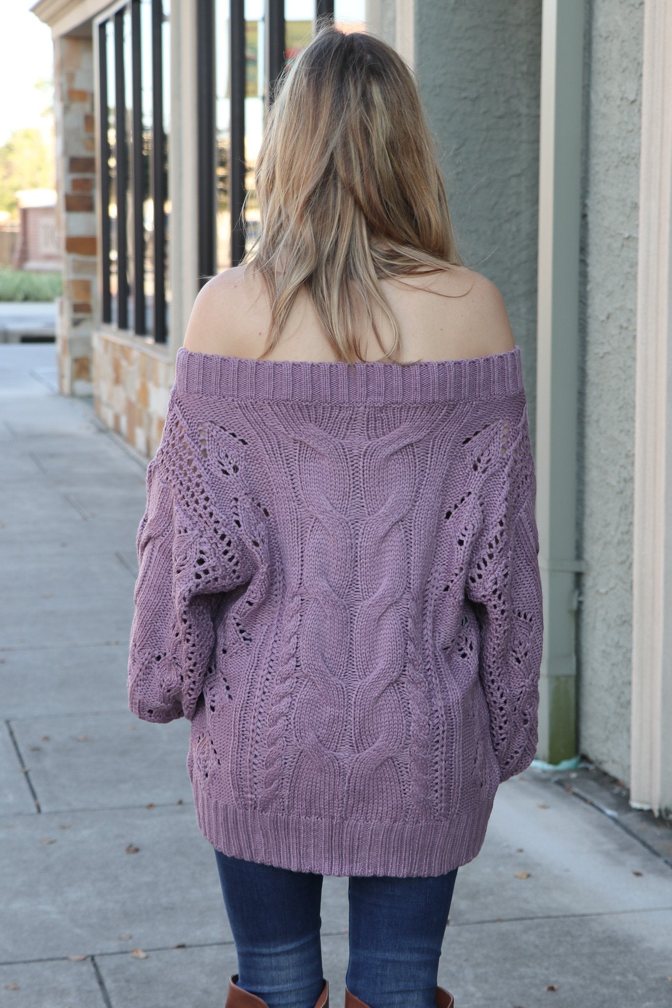 "When Autumn Calls" Knit Sweater (Purple)