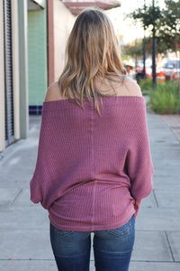 "Shrug It Off" Knit Top (Light Maroon)