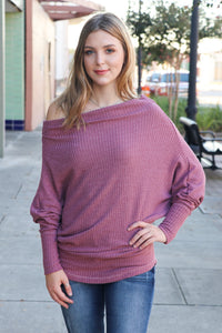 "Shrug It Off" Knit Top (Light Maroon)