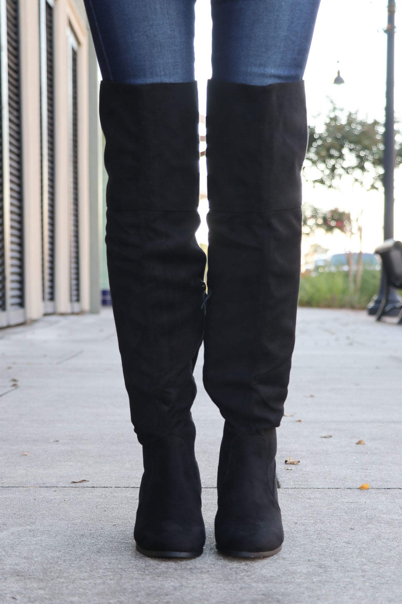 "Point Of View" OTK Boots (Black)