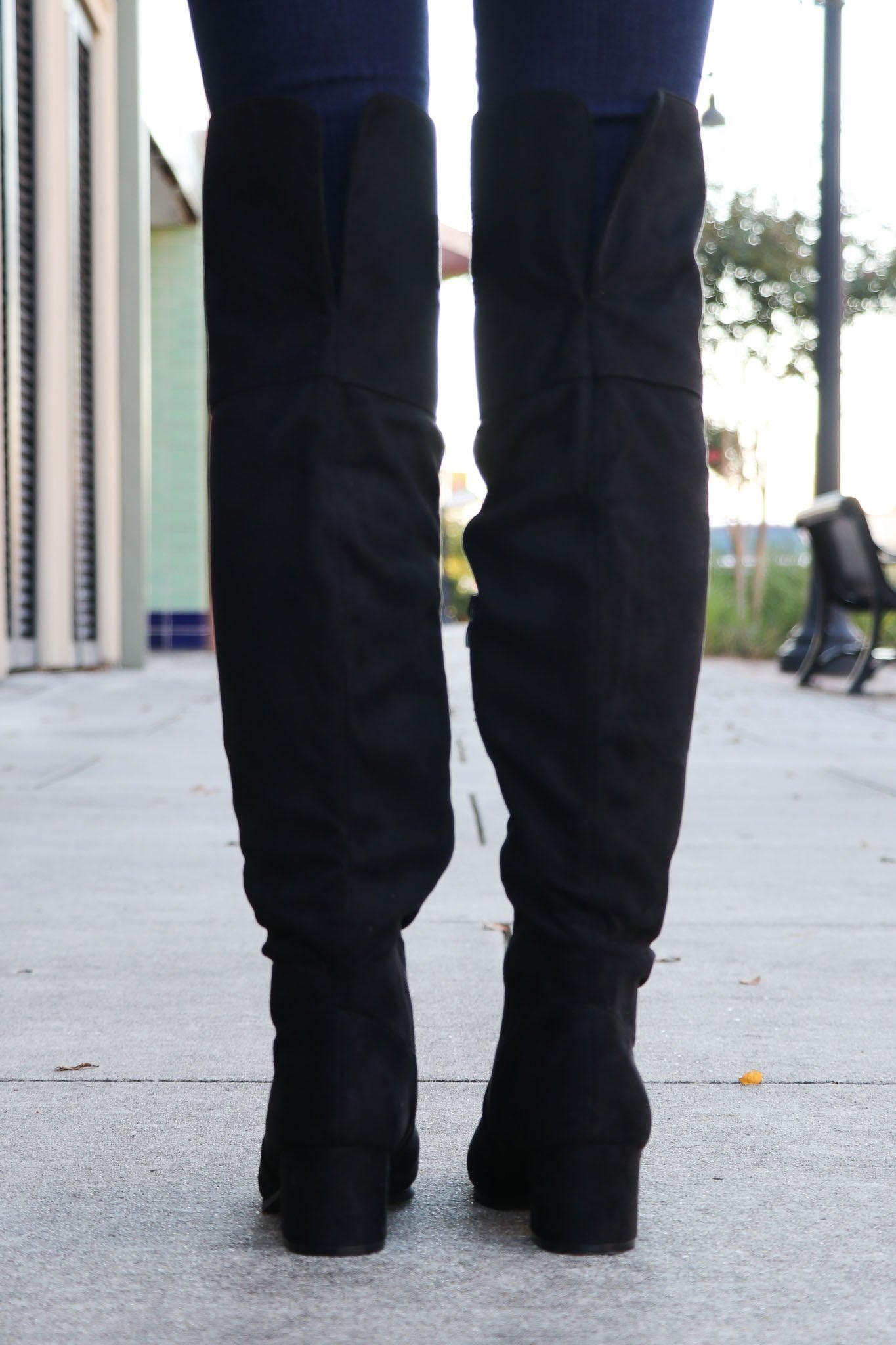 "Point Of View" OTK Boots (Black)