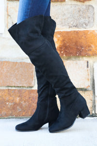 "Point Of View" OTK Boots (Black)