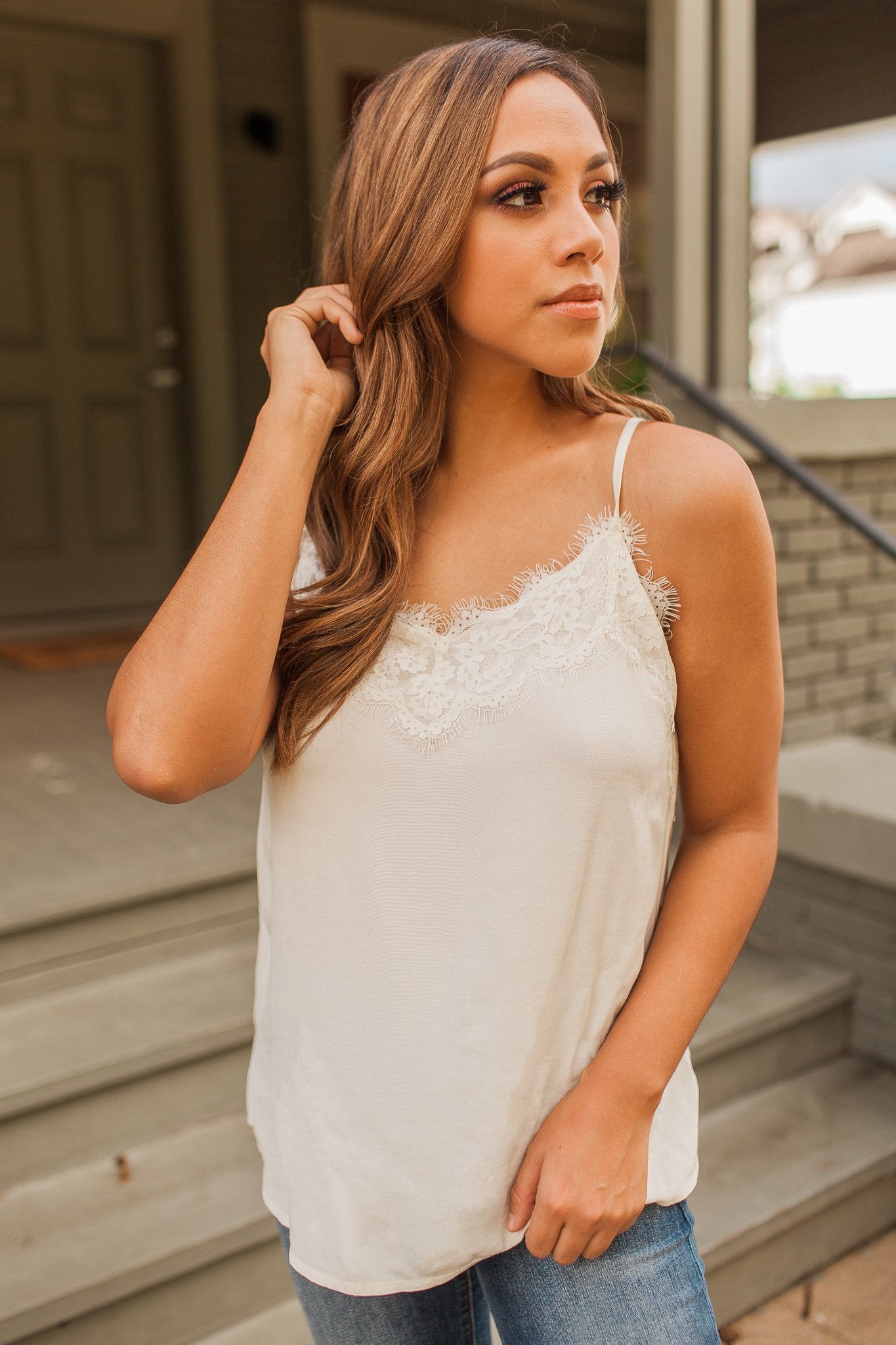 "For Dainty Details" Lace Cami (Cream)