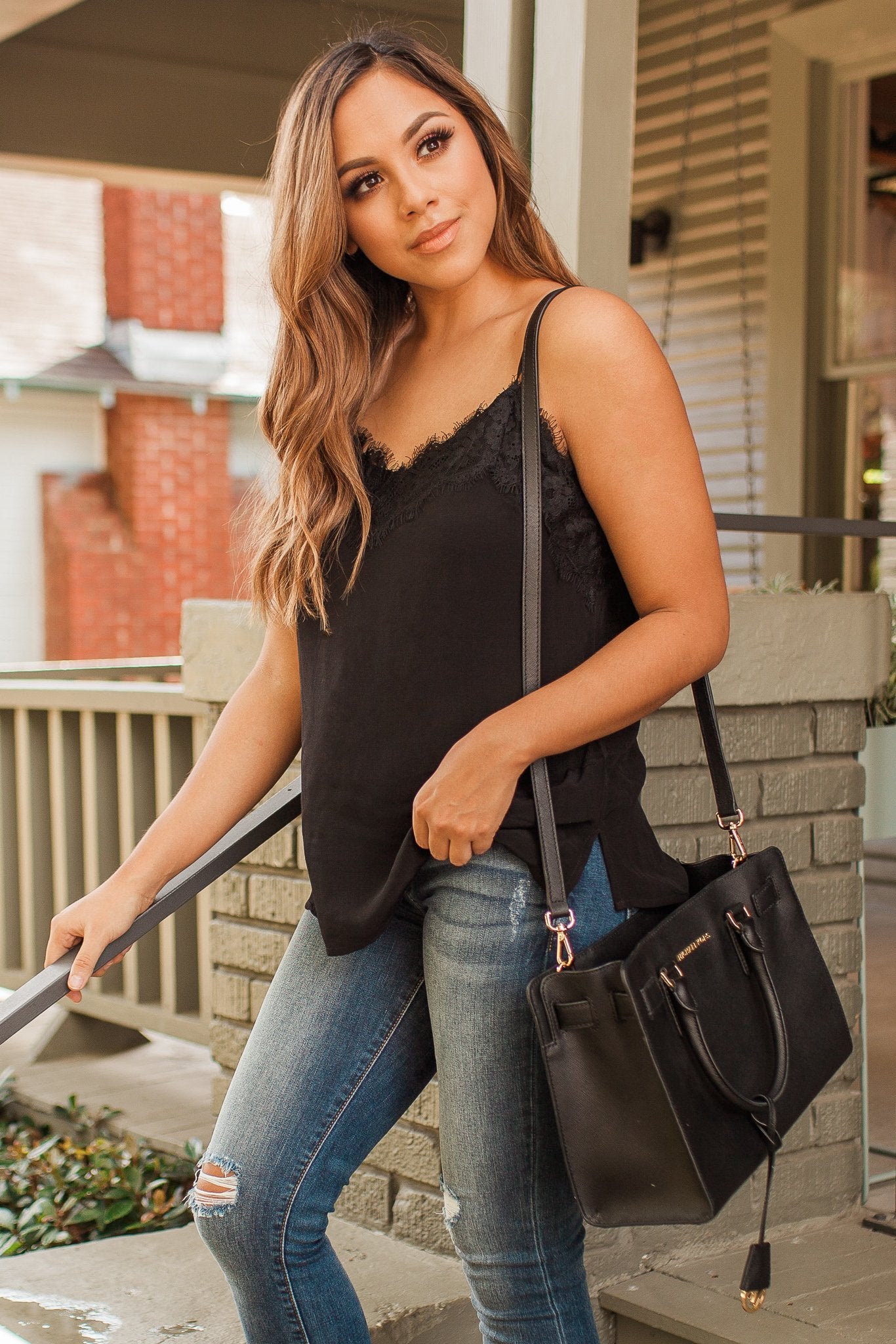 "For Dainty Details" Lace Cami (Black)