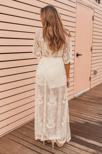 "Candle Light Romance" Maxi Romper (Natural)