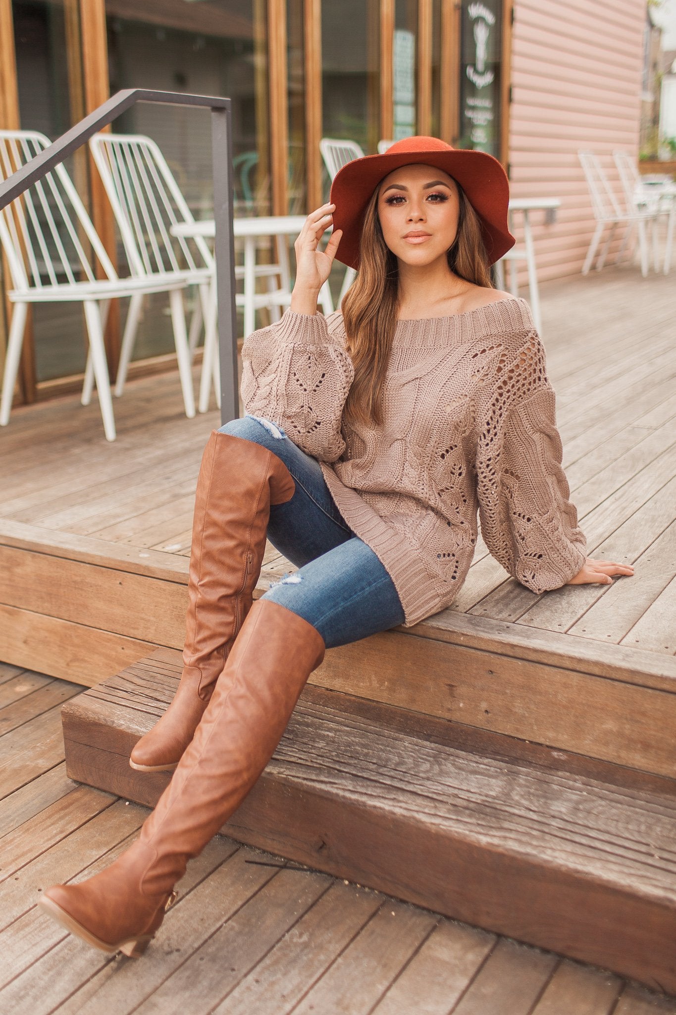 "When Autumn Calls" Knit Sweater (Mocha)