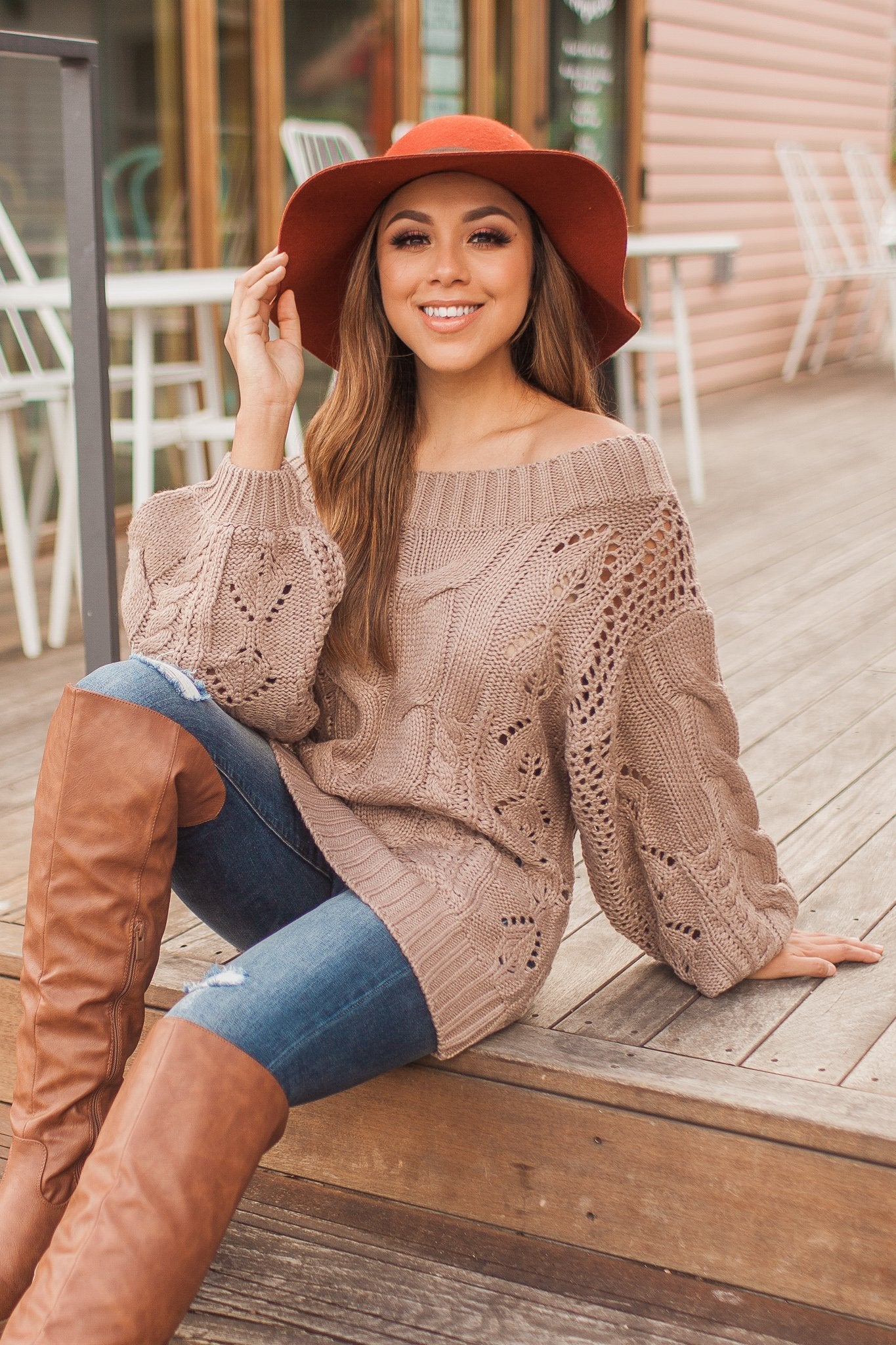 "When Autumn Calls" Knit Sweater (Mocha)