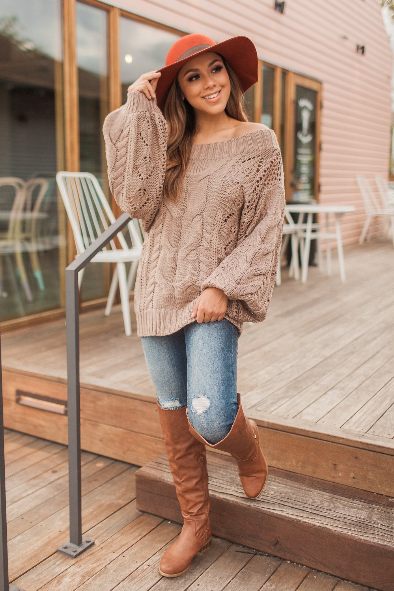 "When Autumn Calls" Knit Sweater (Mocha)