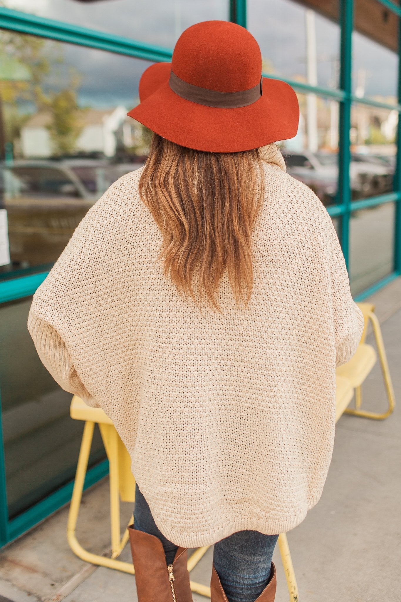 "Fall Is Coming" Knit Pullover (Beige)