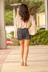 "Steal A Moment" Shift Top (Taupe)