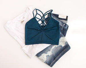 "The Spider Tease" Caged Bralette (Teal)