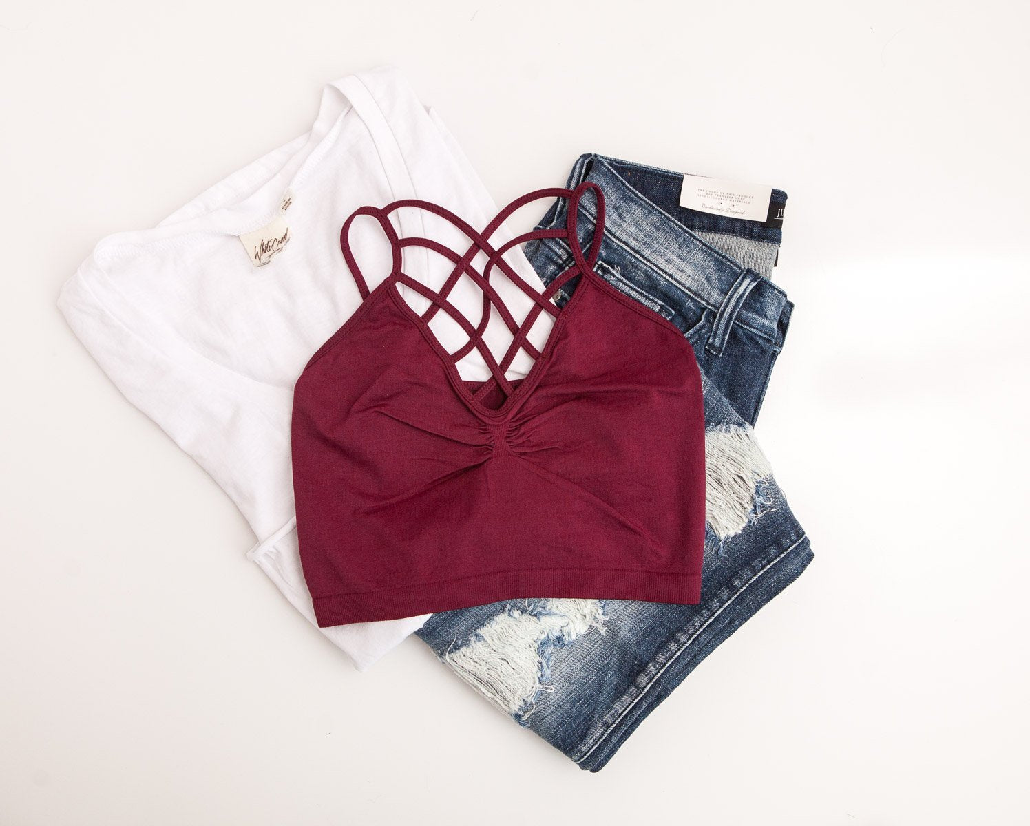 "The Spider Tease" Caged Bralette (Burgundy)
