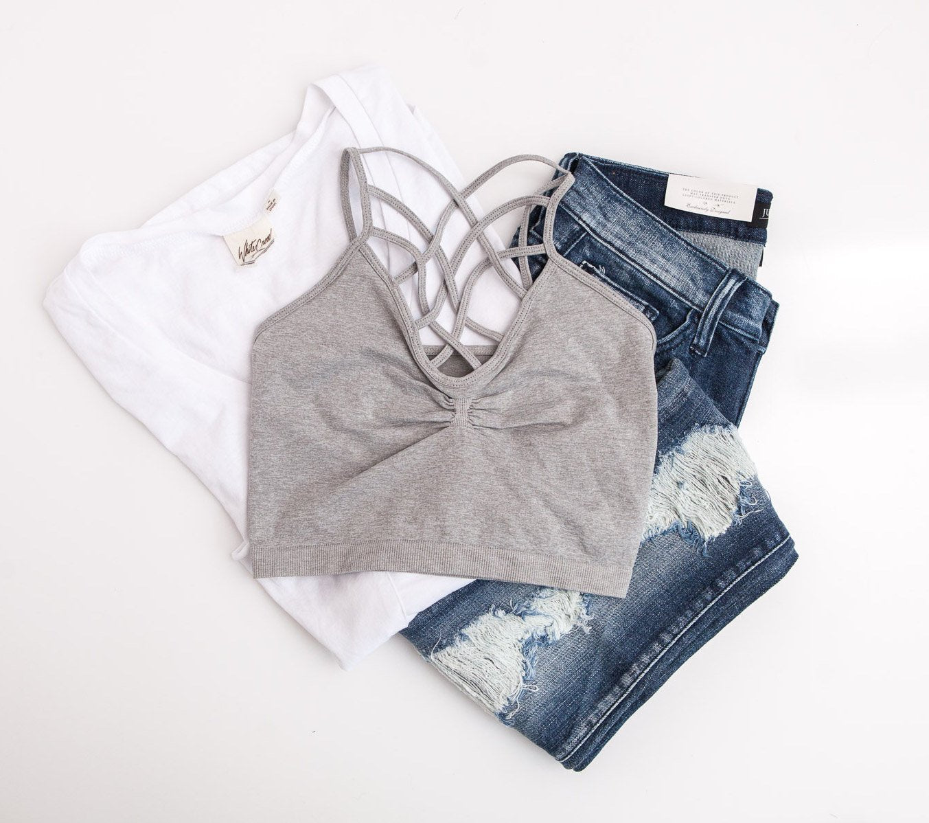 "The Spider Tease" Caged Bralette (Grey)