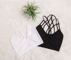 "Out Of Bounds" Strappy Bralette (Black)
