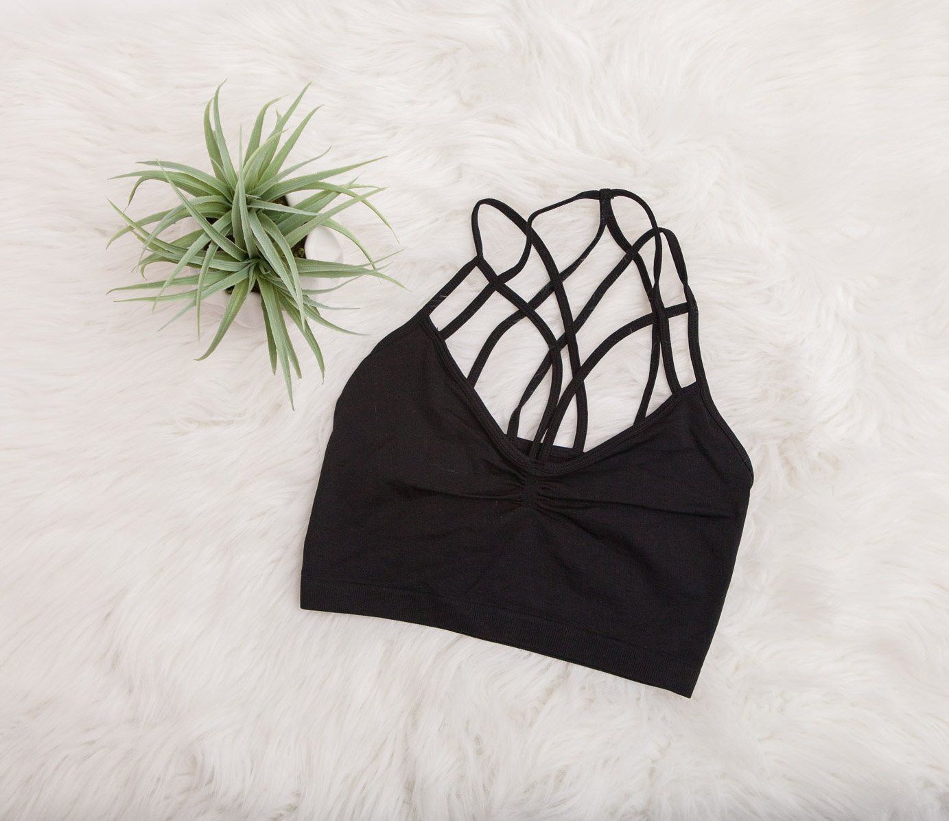 "Out Of Bounds" Strappy Bralette (Black)