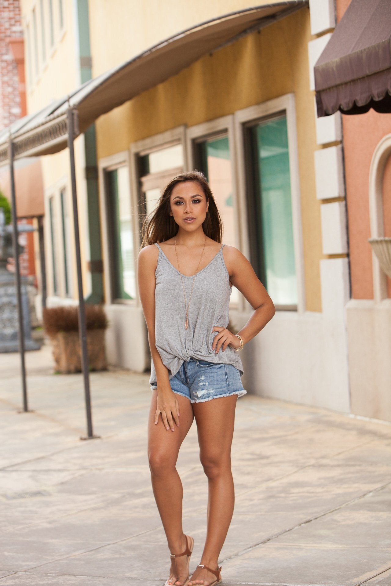 "Twist The Story" Tank Top (Light Grey)