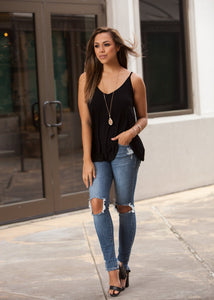 "Casual Chic Vibes" Tank Top (Black)