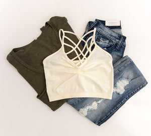 "The Spider Tease" Caged Bralette (Ivory)