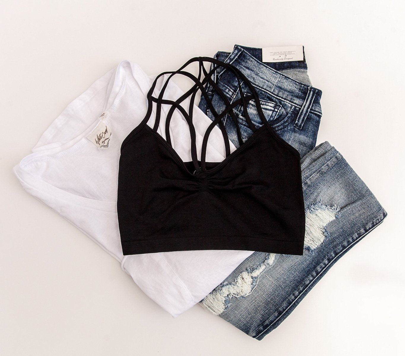 "Out Of Bounds" Strappy Bralette (Black)
