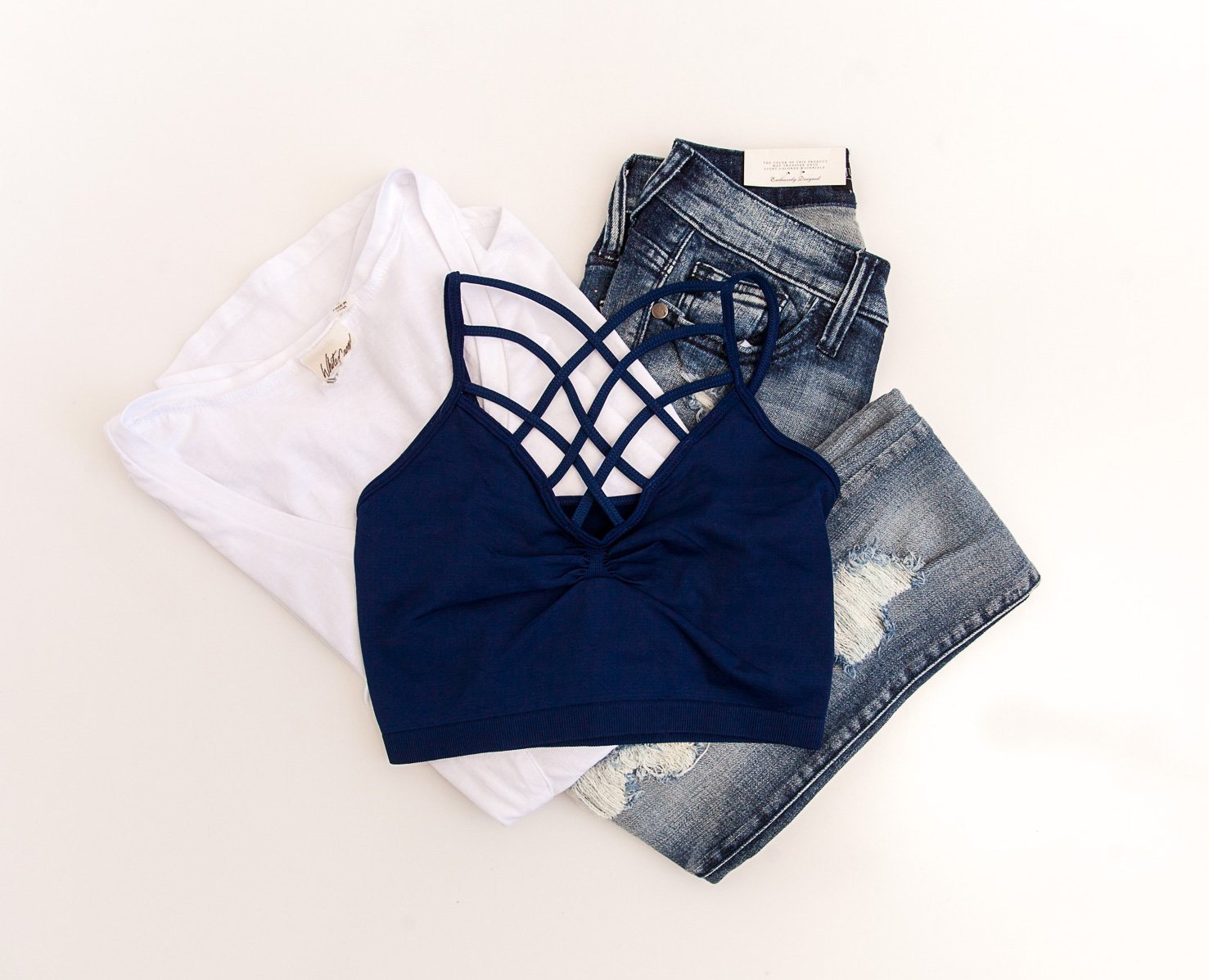"The Spider Tease" Caged Bralette (Navy)