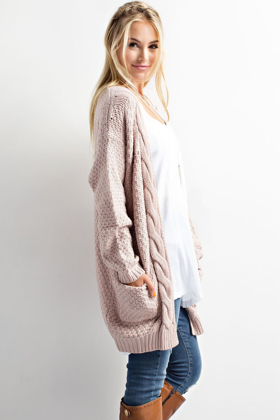 "Lost In Wanderlust" Open Cardigan (Twig)