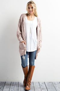 "Lost In Wanderlust" Open Cardigan (Twig)