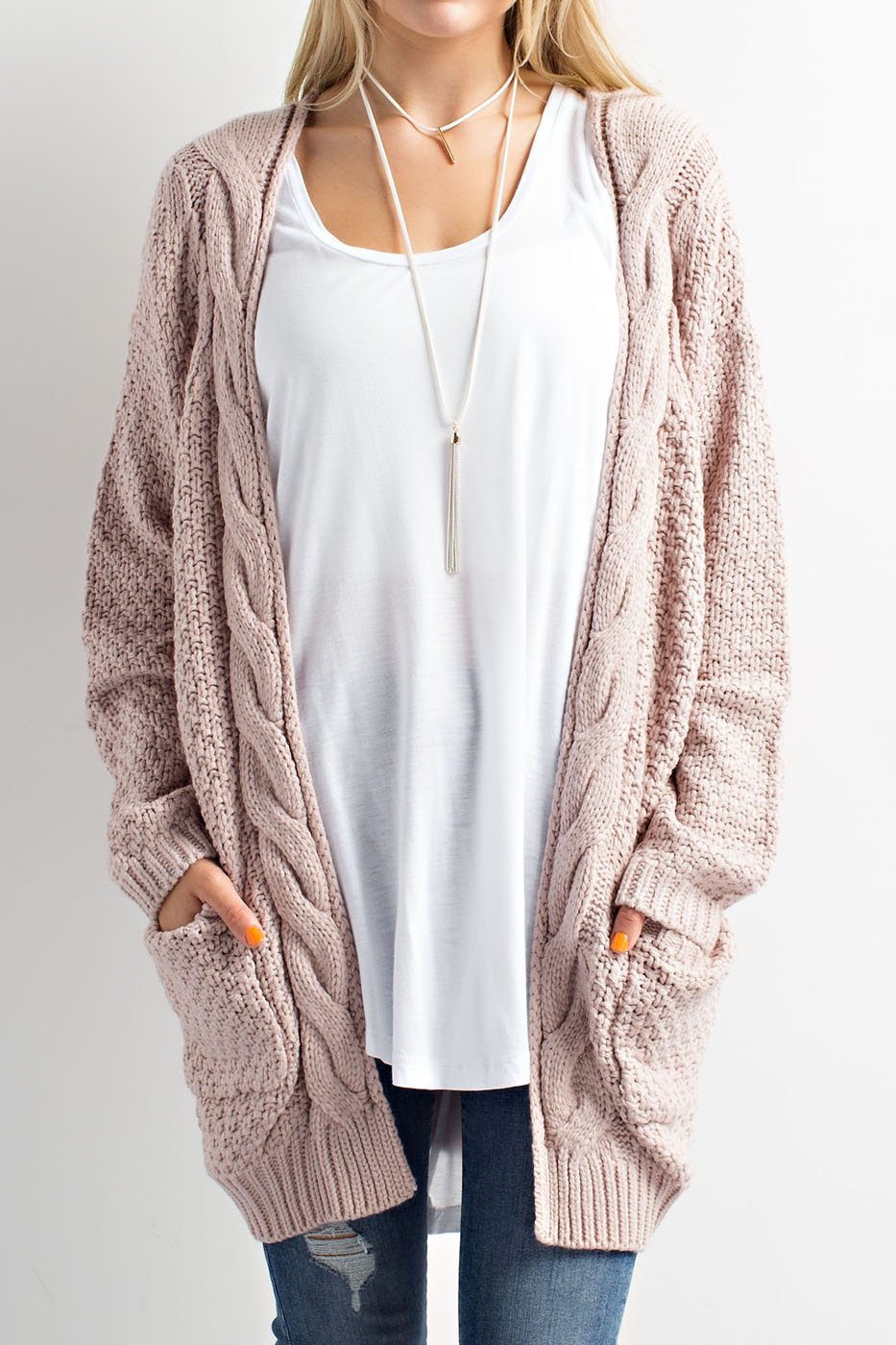 "Lost In Wanderlust" Open Cardigan (Twig)