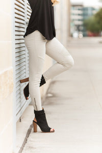 "Set The Trend" Moto Leggings (Light Grey)